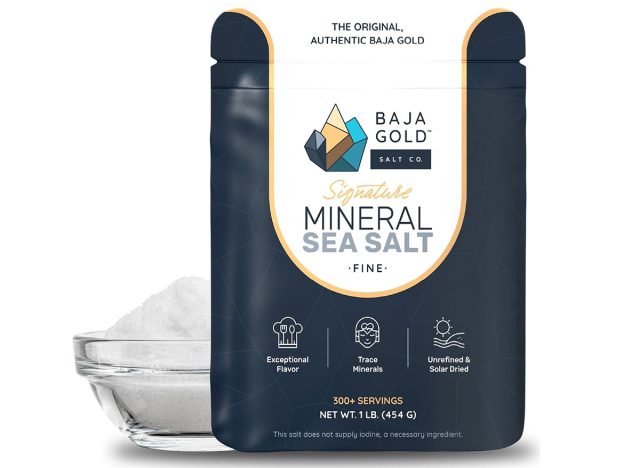 Baja Gold Signature Mineral Sea Salt - Recommended by Gary Brecka - Authentic Fine Grind Salt for Cooking & Baking | Natural Baja Salt for Culinary Uses | Great for Finishing Dishes | 1 lb. Resealable Bag, 300+ Servings
