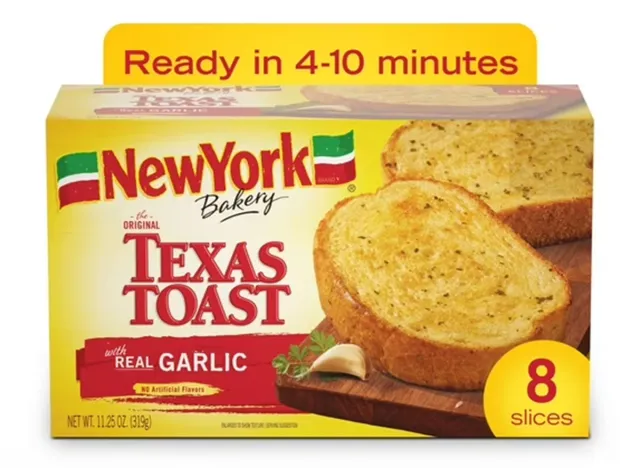 New York Bakery Real Garlic Texas Toast, 11.25 oz (8 Count), Frozen