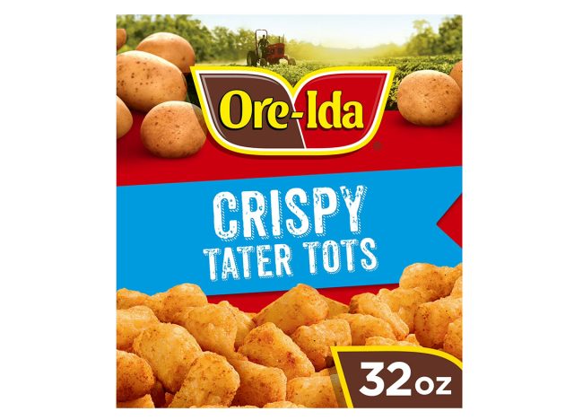 Ore-Ida Crispy Tater Tots Seasoned Shredded Frozen Potatoes, 1 Bag, for Easy Snacks and Dinner Sides, Gluten-Free, 32 oz