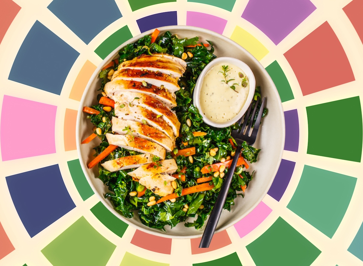 Kale chicken caesar salad