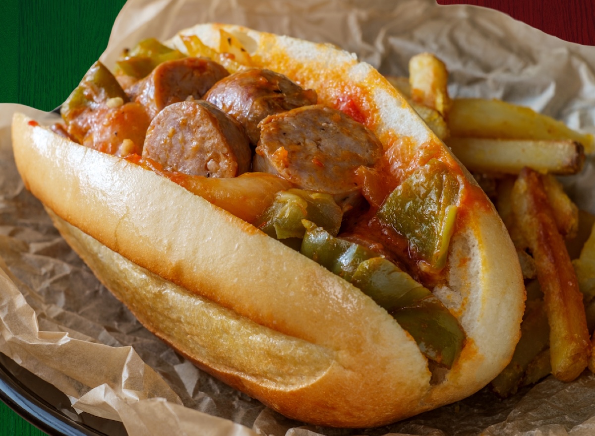 Sausage peppers italian flag