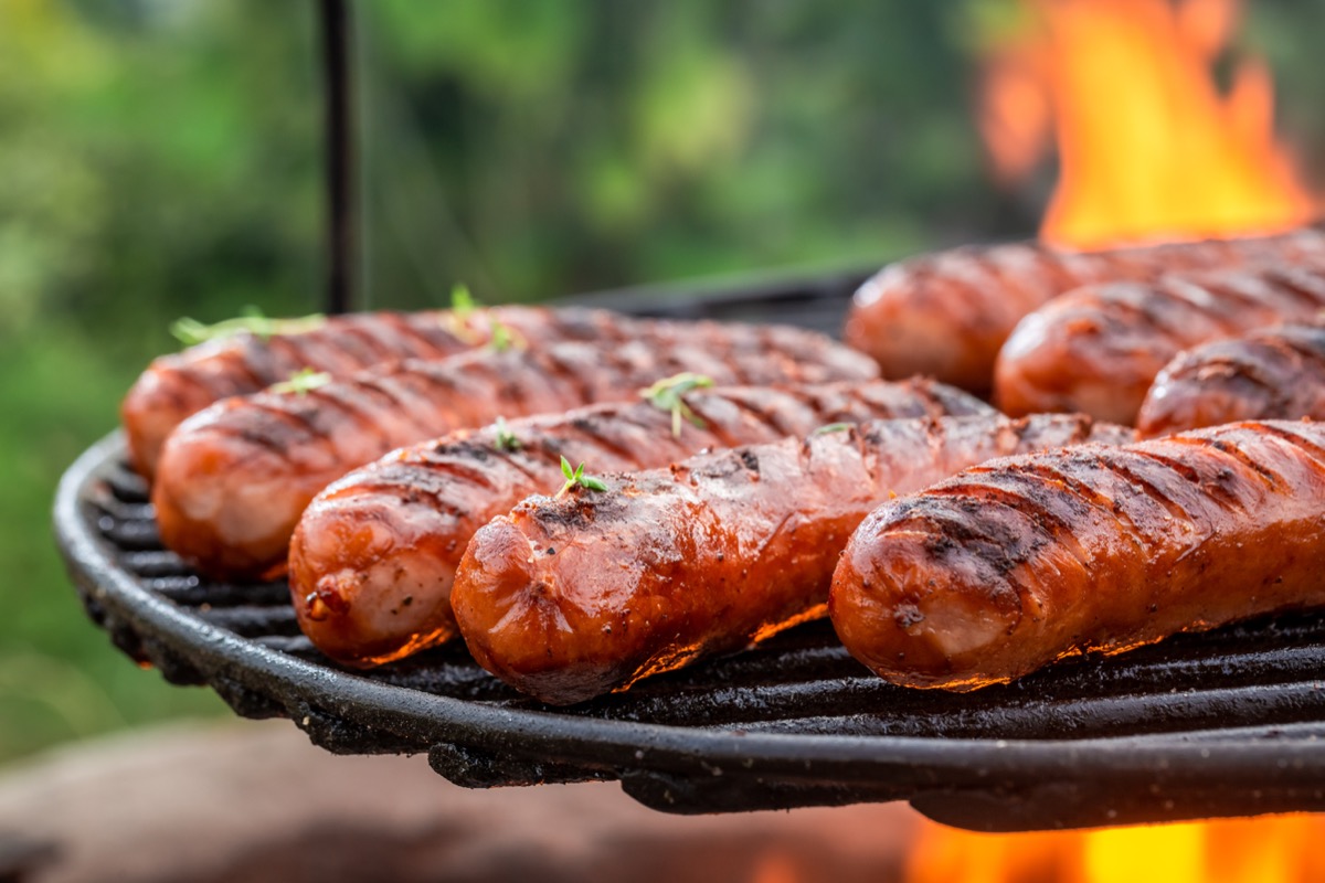 Delicious,Sausage,On,Grill,With,Spices,And,Herbs