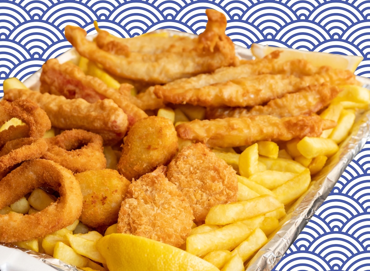 Fried fish shrimp hush puppies