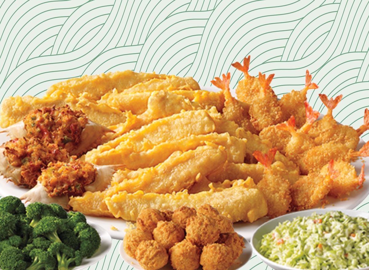 Captain ds seafood feast broccoli coleslaw hush puppies