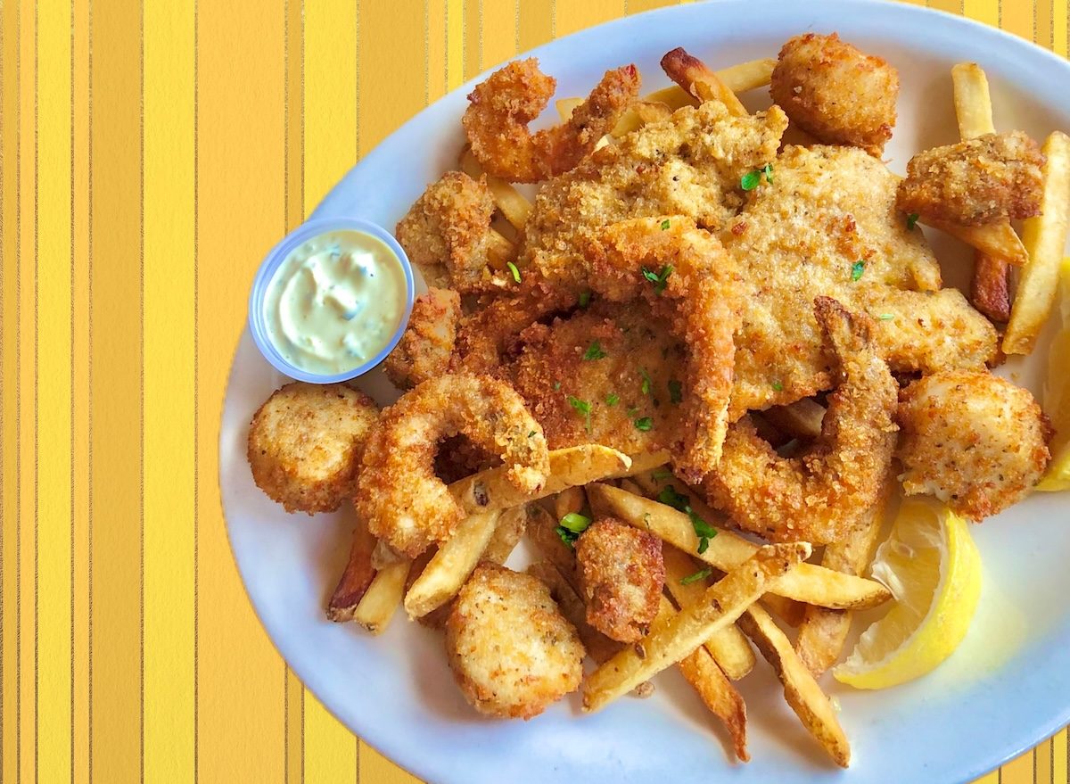 Fried fish and shrimp platter