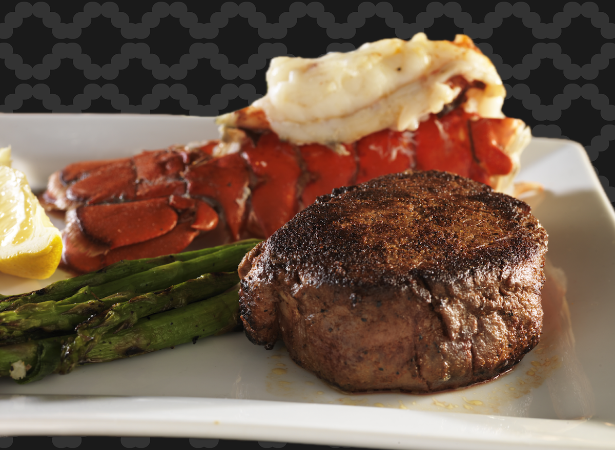 Surf and turf filet mignon and lobster tail