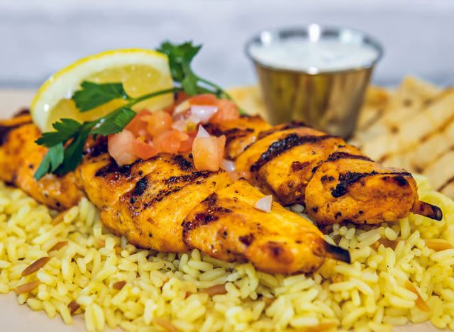 The Great Greek Mediterranean Grill Grilled Chicken Souvlaki 