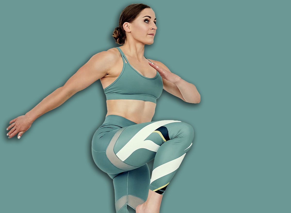 Cover, high, knees, raises, A,Fitness,Trainer,Demonstrates,A,High,Knee,Exercise,,Focusing,On