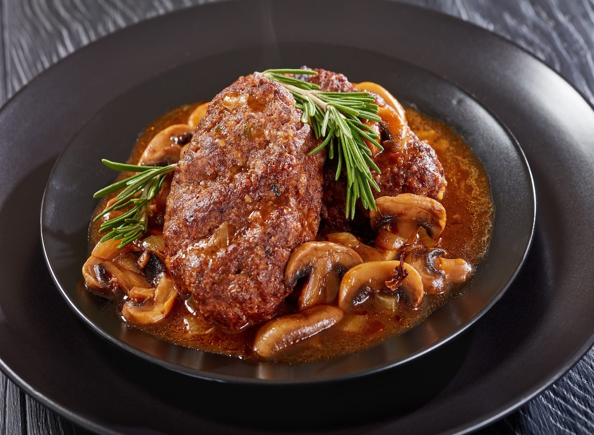 Portion,Of,Delicious,Hot,Savory,Juicy,Salisbury,Beef,Steaks,With