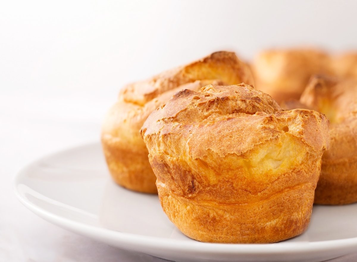 Popovers,On,White,Plate,On,A,White,Background,close,Up.,Yorkshire