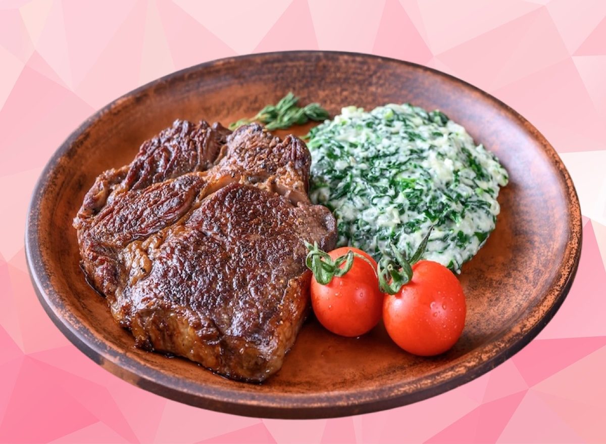 Steak and spinach creamed ribeye