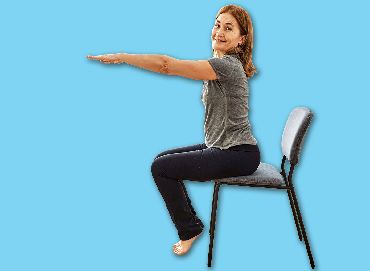 Middle age caucasian woman smiling confident training at sport center