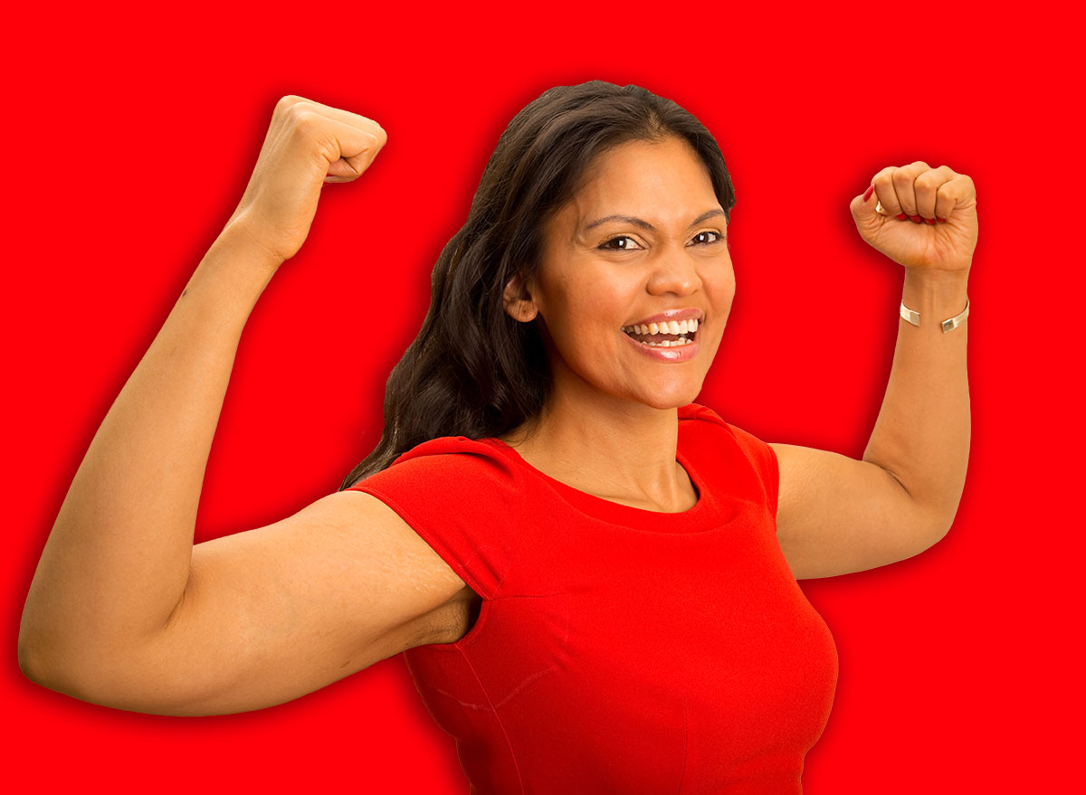 woman celebrating