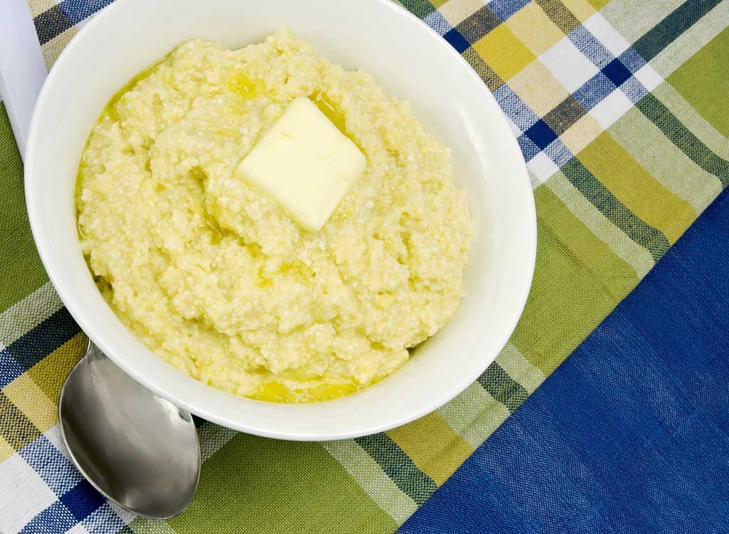 bowl of grits with butter