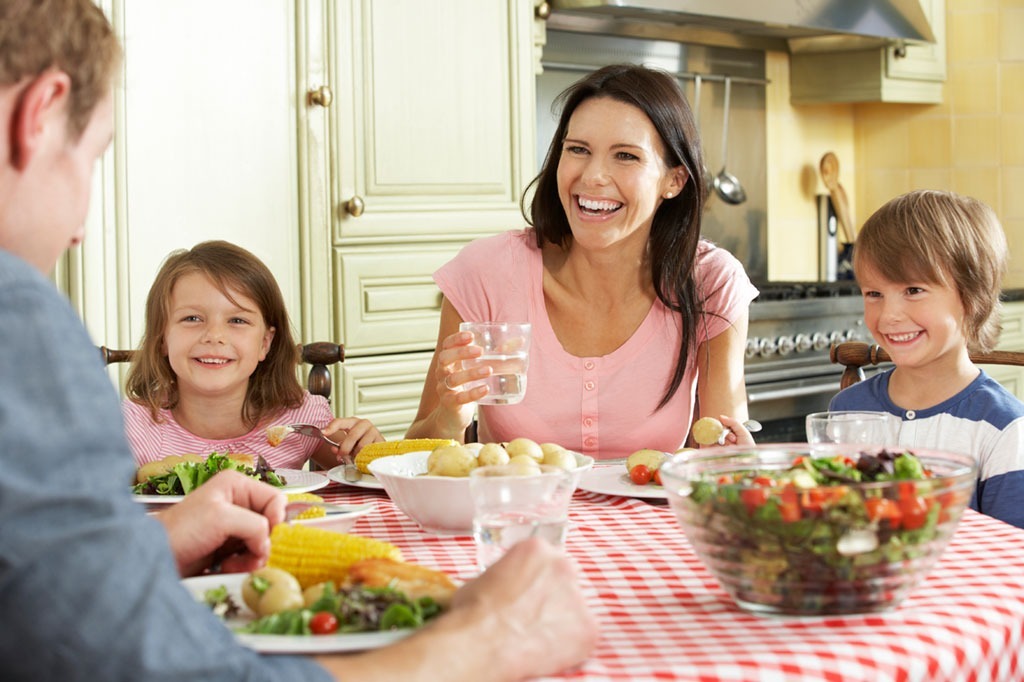 family at dinner table