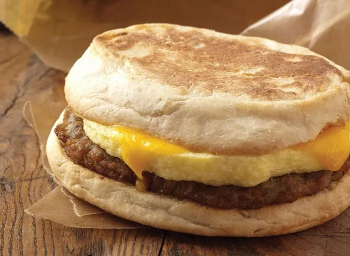 sausage & cheddar breakfast sandwich