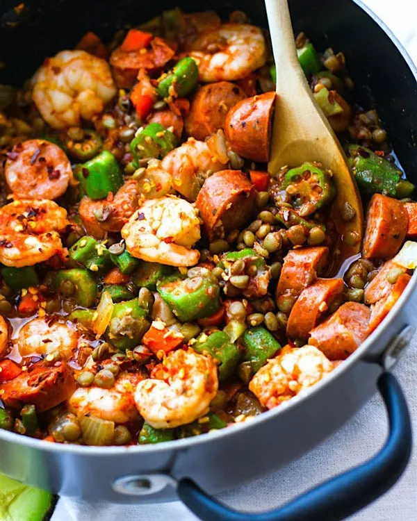 Shrimp recipes Shrimp Jambalaya Lentil Bowls