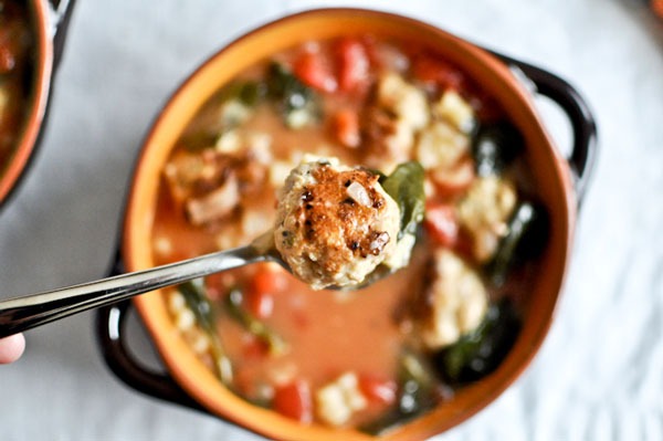 Mini Chicken Meatball Soup
