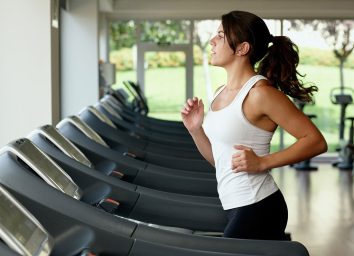 Woman running on treadmill