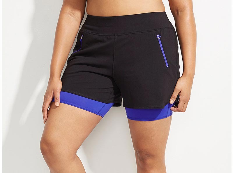 lane bryant wicking double layer active short