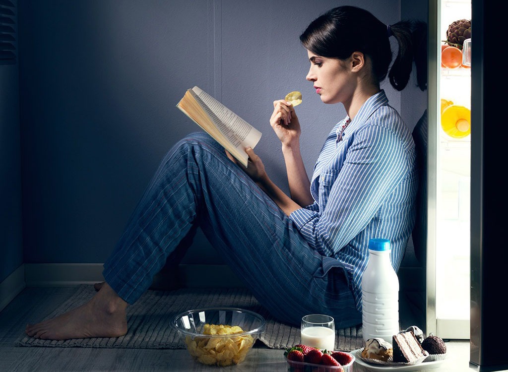 woman eating late night