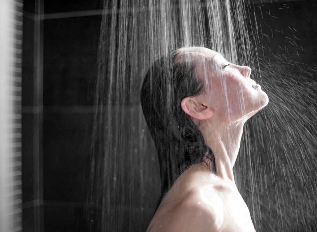 Woman showering