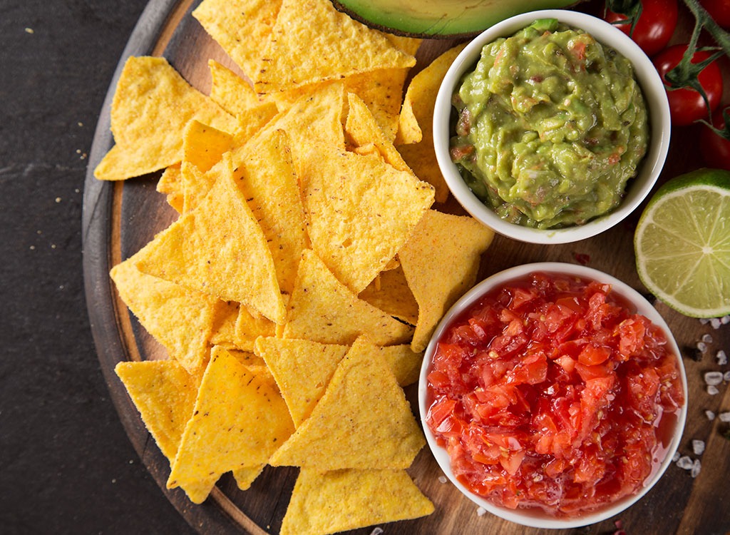 Chips and salsa and guacamole