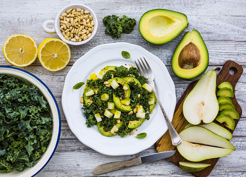 pear and avocado breakfast salad