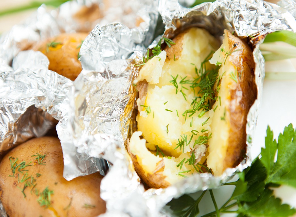 potatoes in aluminum foil