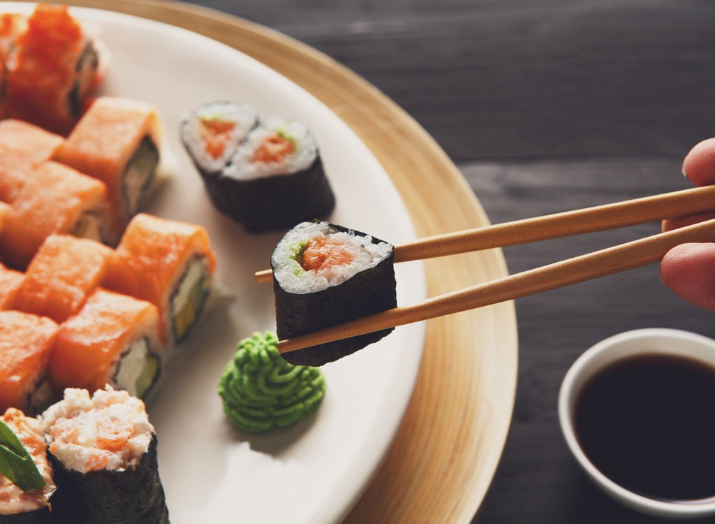 Salmon sushi roll