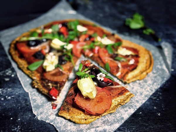 Flourless pizza lentils