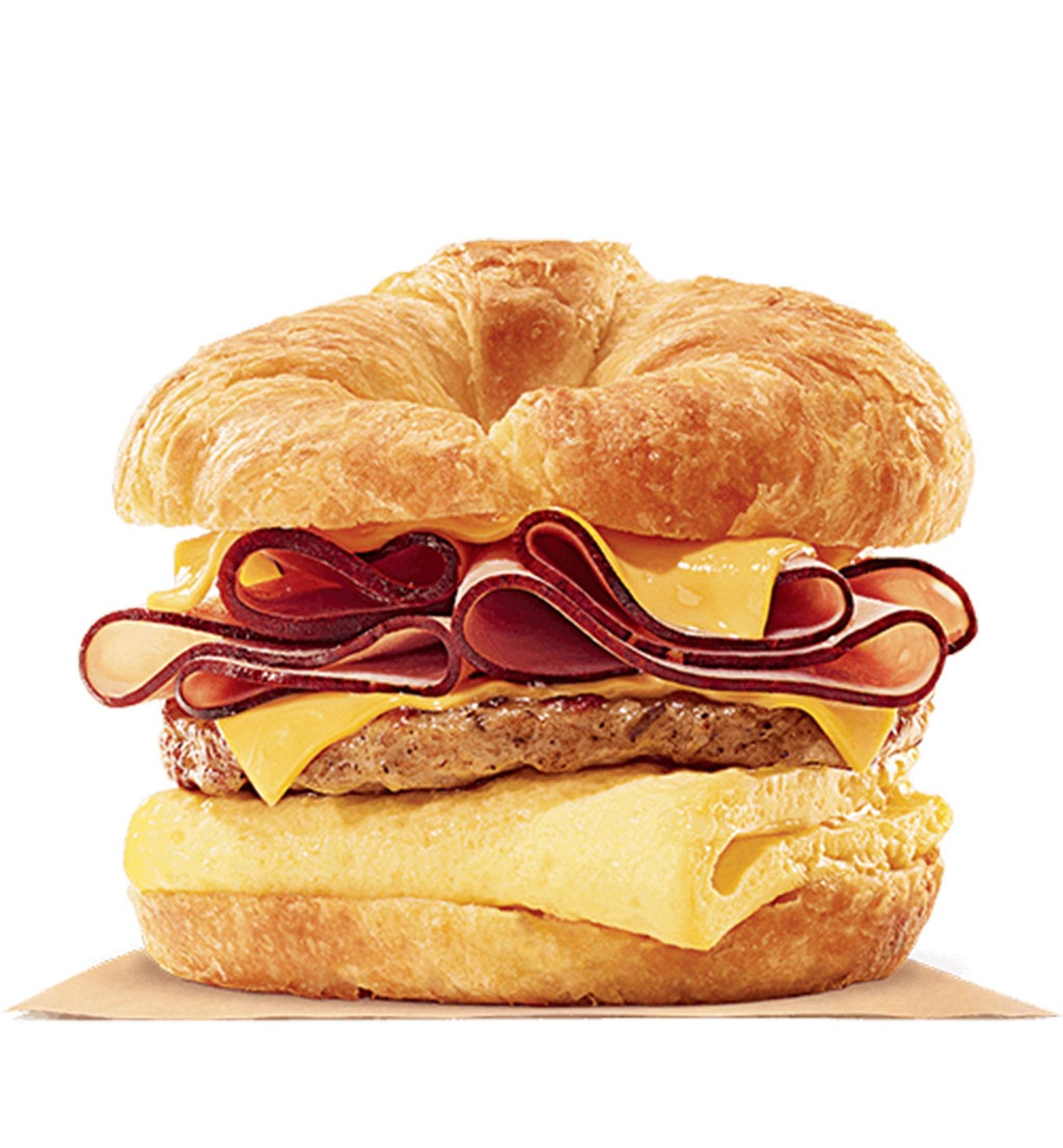burker king king croissanwich with ham and sausage