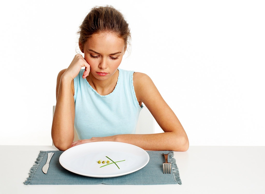 girl empty plate restricting calories