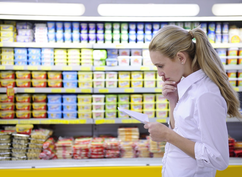 Woman shopping in supermarket