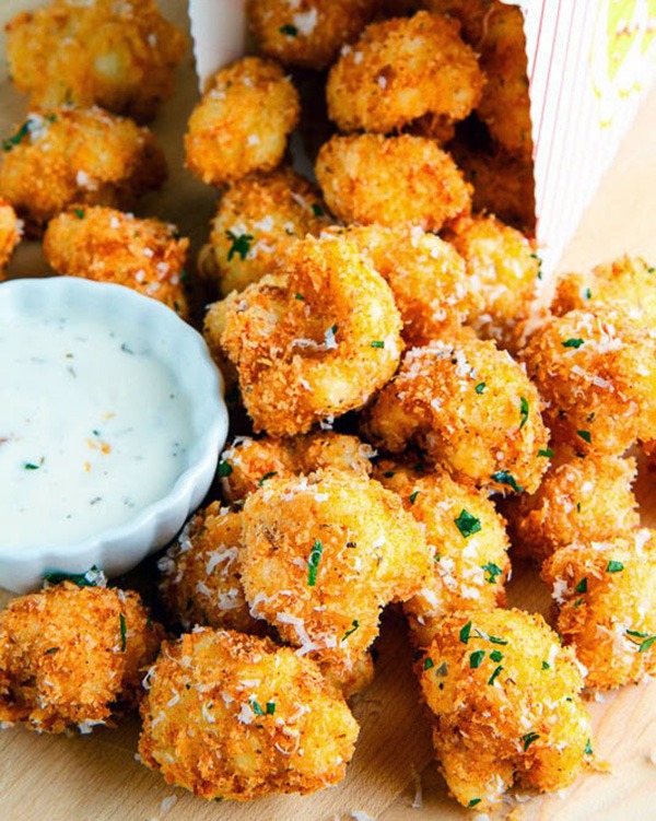 crispy parmesan cauliflower bites