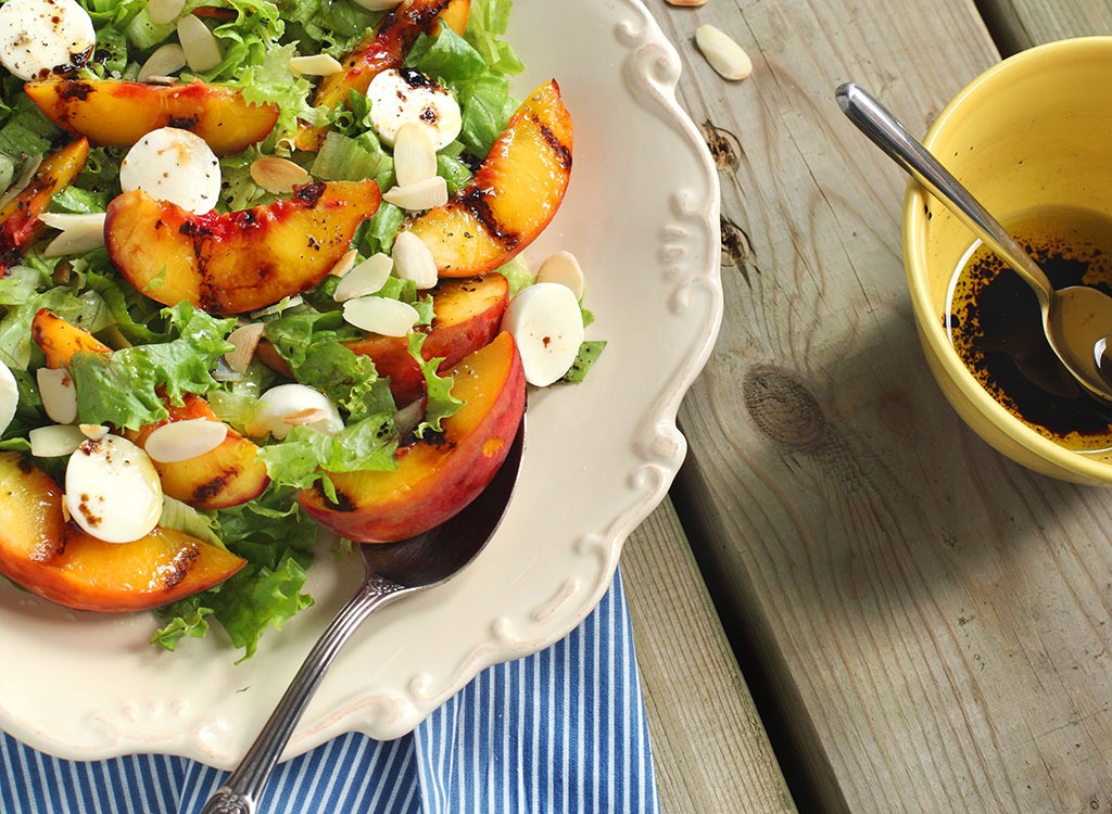 healthy salad with peaches
