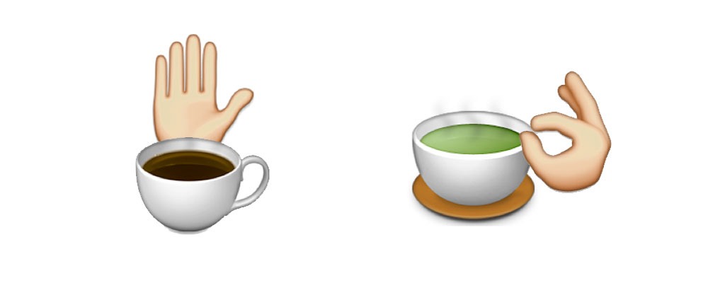 Emoji health questions coffee to tea