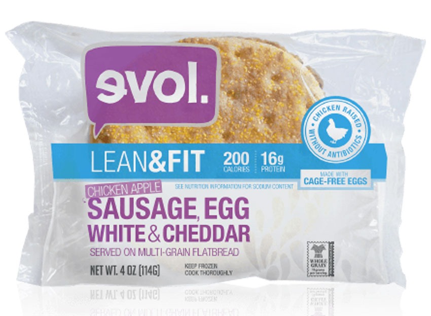 evol lean and fit sausage egg cheddar
