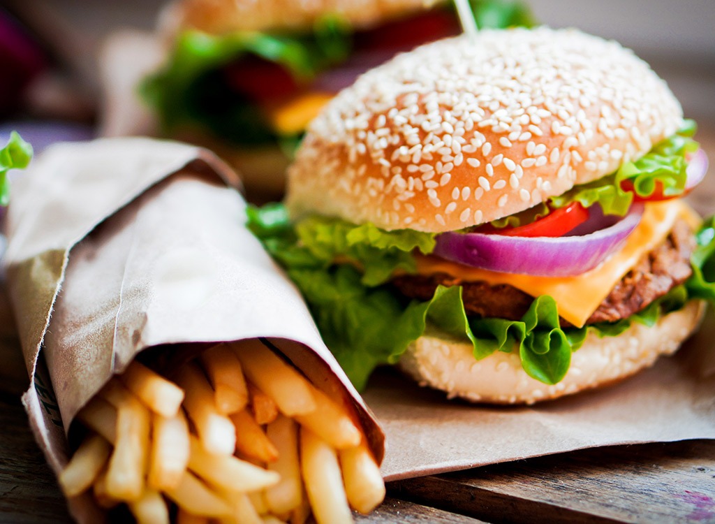 Burger fries fast food under 350 calories