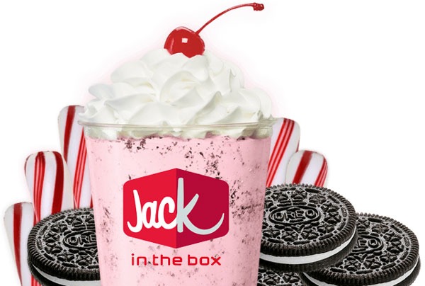 Jack in the Box Large Peppermint and Oreo Cookie Ice Cream Shake