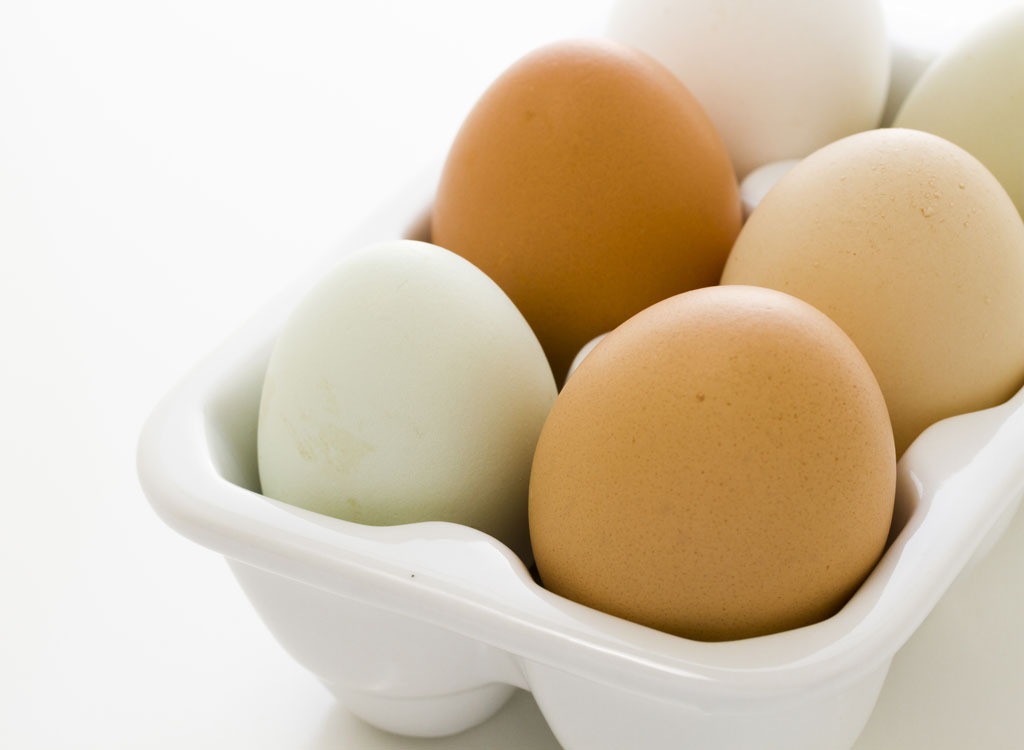 Brown eggs in a carton