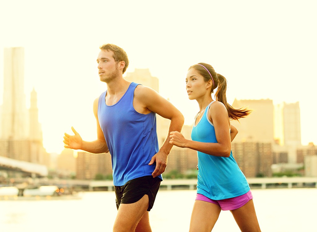 Couple running