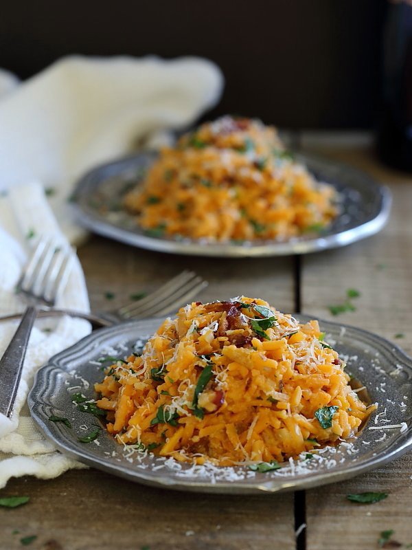 spicy sweet potato carbonara