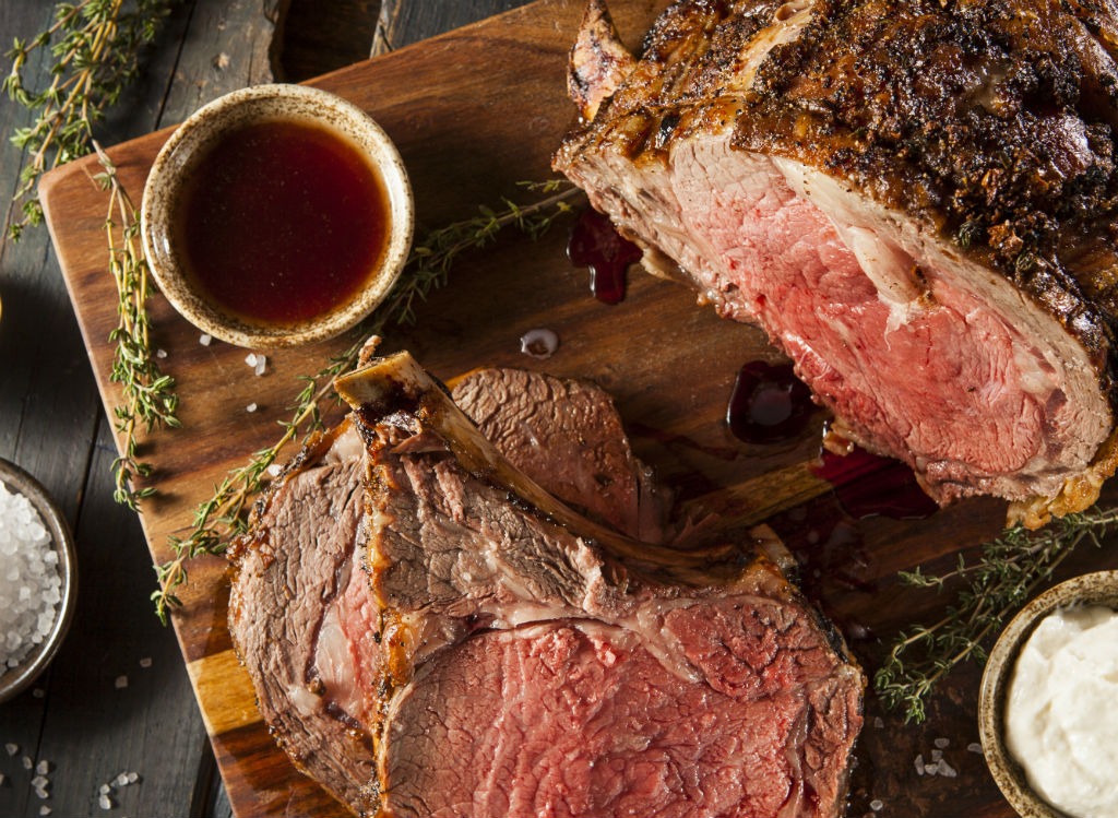 Christmas dishes prime rib