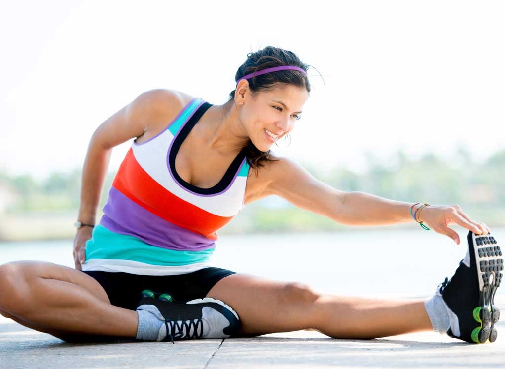 Woman stretching