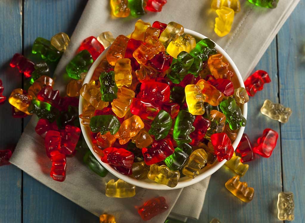 bowl of gummy bears candy