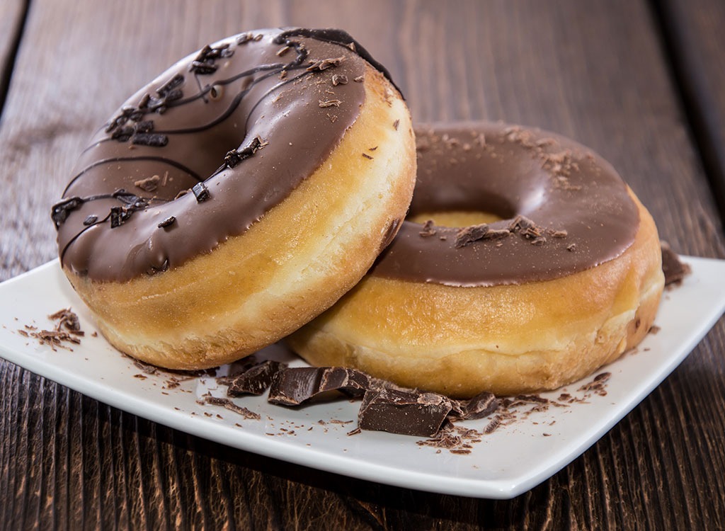 two chocolate donuts