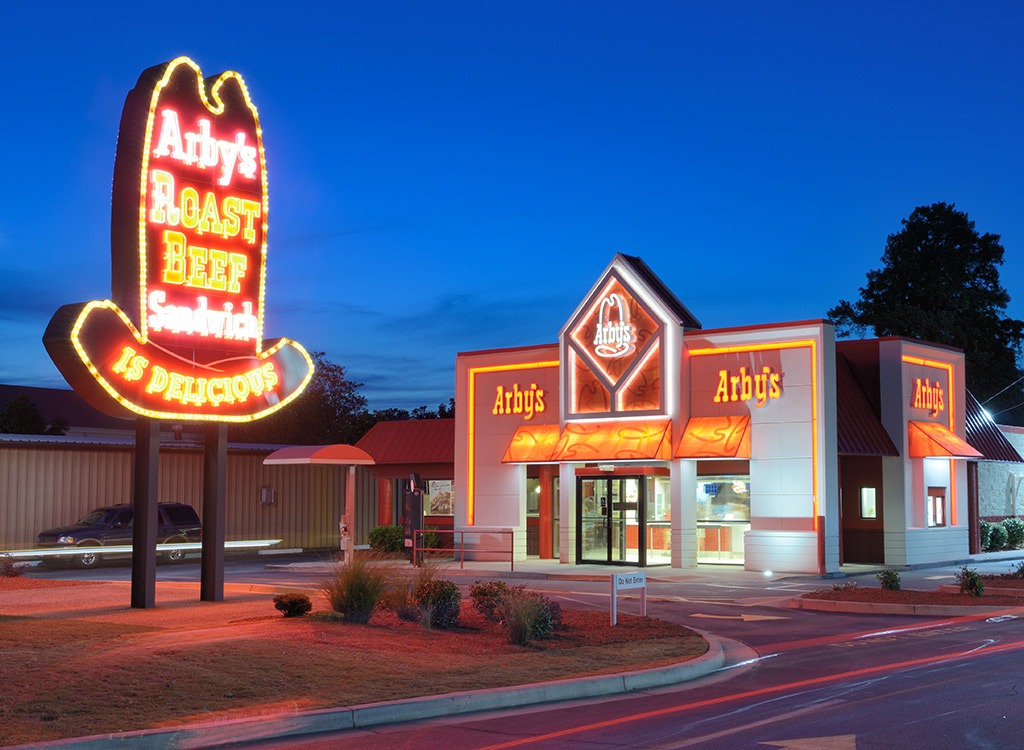 arbys sign at night