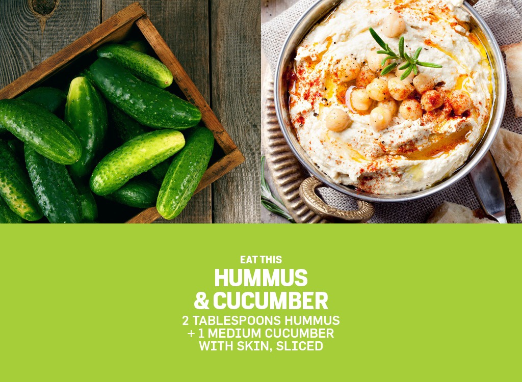 biggest lose snacks hummus cucumber