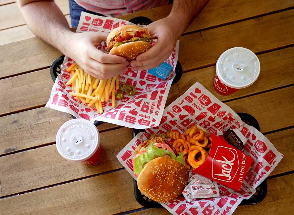 Jack in the Box burgers and fries